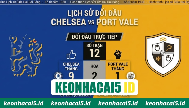 Soi Kèo Trận Đấu Chelsea Vs Port Vale 23H15 Ngày 04/04 1 Thống kê những lần gặp gỡ giữa hai đại diện